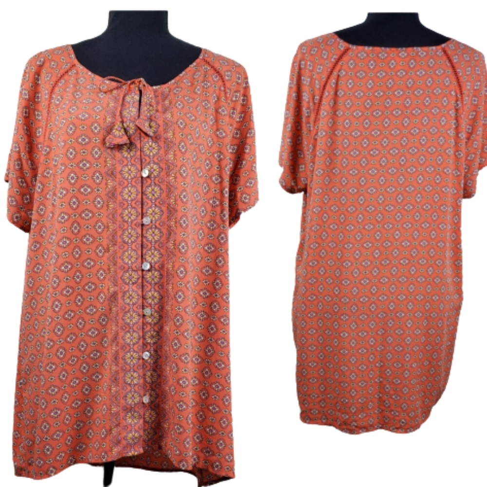 J.JILL Women's Floral Top 100 Rayon.
